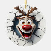 Funny Reindeer Keramisch Ornament (Voorkant)