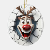 Funny Reindeer Keramisch Ornament (Links)