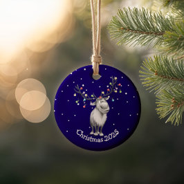 Funny Reindeer Keramisch Ornament