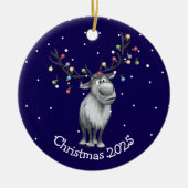 Funny Reindeer Keramisch Ornament (Voorkant)