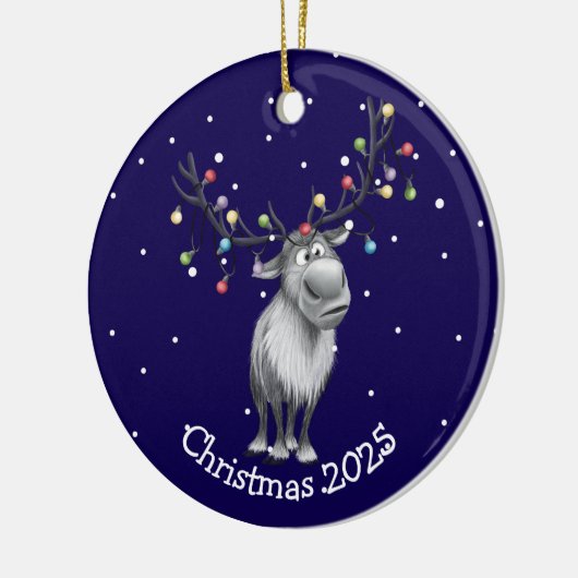 Funny Reindeer Keramisch Ornament (Links)