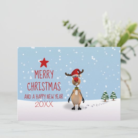 Funny Reindeer Kerstmis 2023 (Staand voorkant)