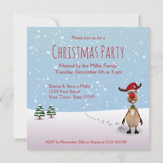 Funny Reindeer Kerstmis 2023 Kaart (Achterkant)