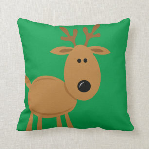 Funny Reindeer Kerstmis Aangepast Kussen