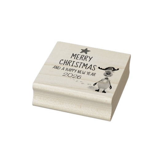 Funny Reindeer Kerstmis Nieuwjaar 2021 Rubberstempel (Stempel)