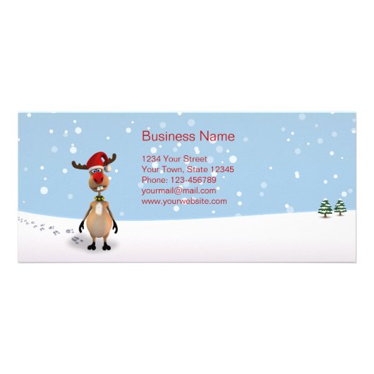 Funny Reindeer Kerstmis Nieuwjaar Verkoopkorting Reclamekaart (Achterkant)