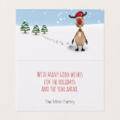 Funny Reindeer Kerstmis nieuwjaarskaart 2022 Kaart (Binnenkant ongevouwen)