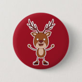 Funny Reindeer knoppen Ronde Button 5,7 Cm (Voorkant)