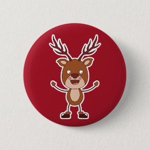 Funny Reindeer knoppen Ronde Button 5,7 Cm