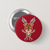 Funny Reindeer knoppen Ronde Button 5,7 Cm (Voorkant /achterkant)