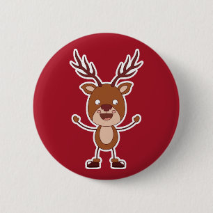 Funny Reindeer knoppen Ronde Button 5,7 Cm