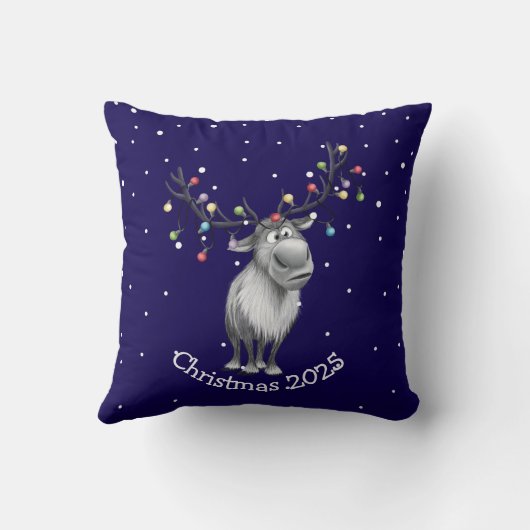 Funny Reindeer Kussen (Achterkant)