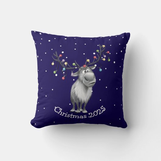 Funny Reindeer Kussen (Voorkant)