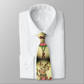 Funny Reindeer Men's Christmas Tie Stropdas (Gebonden)