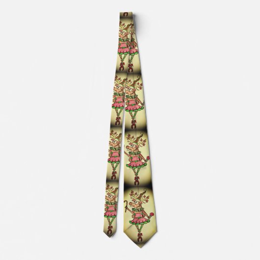 Funny Reindeer Men's Christmas Tie Stropdas (Achterkant)