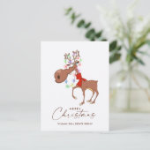 Funny Reindeer Merry kerst Corporate Greeting Briefkaart (Staand voorkant)