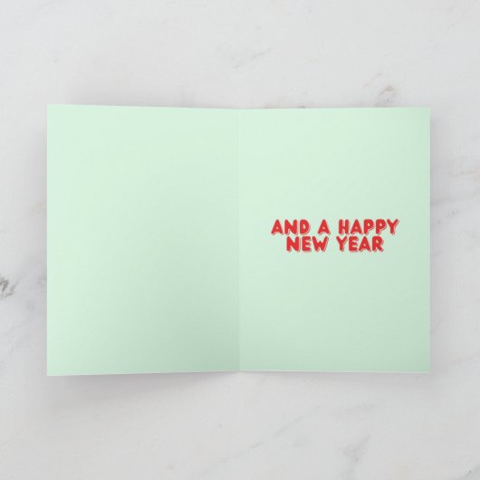 Funny Reindeer Merry Kerstmis Kaart (Binnen)