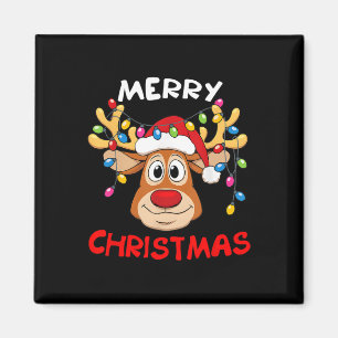 Funny Reindeer Merry Kerstmis Magneet