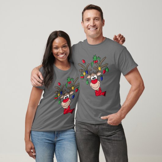 Funny Reindeer Merry Kerstmis T-shirt (Unisex)