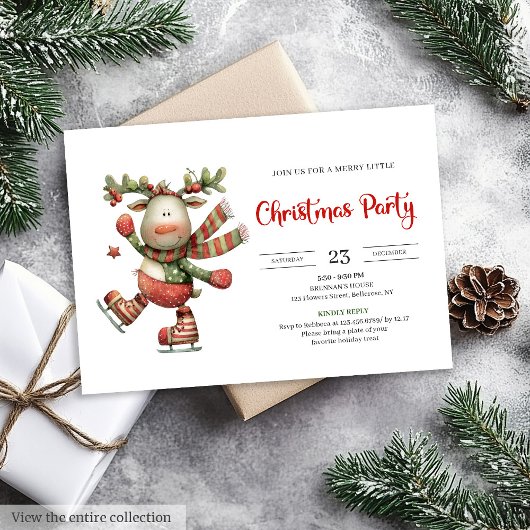 Funny Reindeer minimalist modern party invitation Kaart