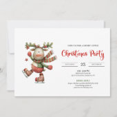 Funny Reindeer minimalist modern party invitation Kaart (Voorkant)