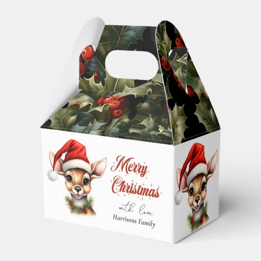 Funny Reindeer Modern Schattigee Waterverf Classic Bedankdoosjes (Achterkant)