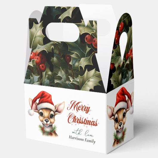 Funny Reindeer Modern Schattigee Waterverf Classic Bedankdoosjes (Geopend)