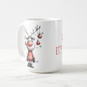 Funny Reindeer Mug – Oh Deer Christmas! Koffiemok (Voorkant links)