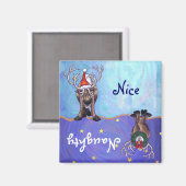 Funny Reindeer Naughty Nice Dishwasher Magnet (Voorkant / Achterkant)