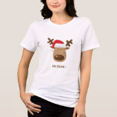 Funny Reindeer “Oh Dear!” for Friendsgiving gift Tri-Blend Shirt (Voorkant)