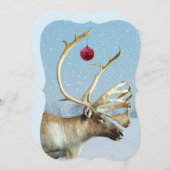 Funny Reindeer Ornament kerstkaart (Voorkant / Achterkant)