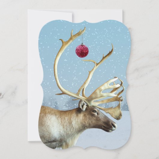 Funny Reindeer Ornament kerstkaart (Voorkant)