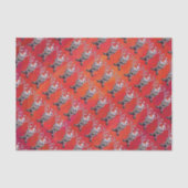 Funny Reindeer Pattern on Red Tissuepapier (Voorkant)