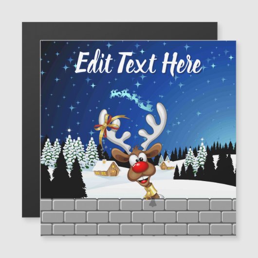 Funny Reindeer Peeking Christmas Meme  (Voorkant / Achterkant)