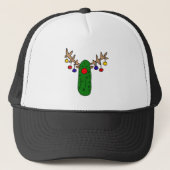 Funny Reindeer Pickle-kerstCartoon Trucker Pet (Voorkant)