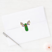 Funny Reindeer Pickle-kerstCartoon Vierkante Sticker (Envelop)