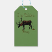 Funny Reindeer Poop Kerstmis Cadeaulabel (Voorkant)