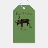 Funny Reindeer Poop Kerstmis Cadeaulabel (Achterkant)