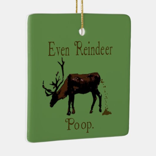 Funny Reindeer Poop Kerstmis Keramisch Ornament (Rechts)