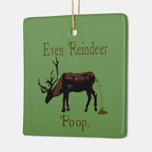 Funny Reindeer Poop Kerstmis Keramisch Ornament (Links)