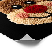 Funny Reindeer Rudolph Crochet Merry Christmas Xma Poster (Hoek)