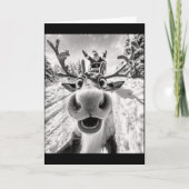 Funny Reindeer Selfie Christmas  Kaart (Voorkant)