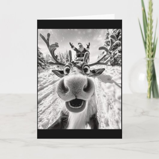 Funny Reindeer Selfie Christmas  Kaart (Voorkant)