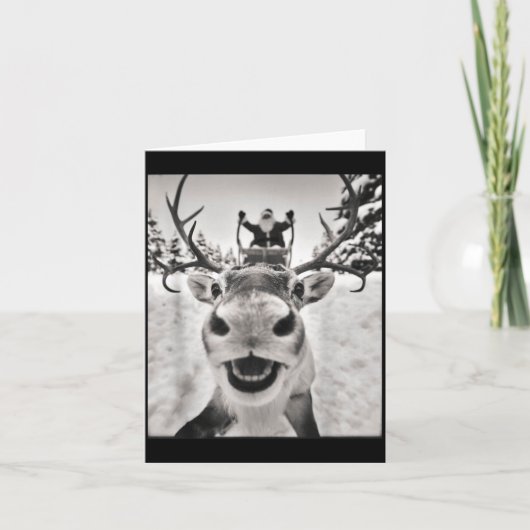 Funny Reindeer Selfie Christmas Santa Funny Kids  Kaart (Voorkant)