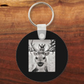 Funny Reindeer Selfie Christmas Santa Funny Kids Sleutelhanger (Voorkant)