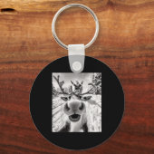 Funny Reindeer Selfie Christmas  Sleutelhanger (Voorkant)