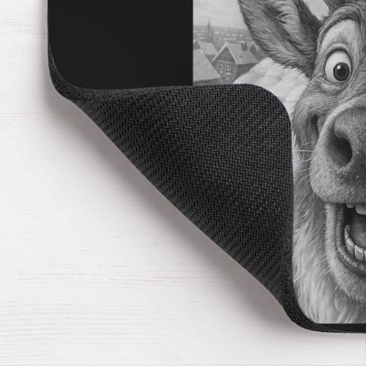 Funny Reindeer Selfie Santa Boys Girls Christmas  Muismat (Hoek)