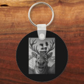 Funny Reindeer Selfie Santa Boys Girls Christmas  Sleutelhanger (Voorkant)