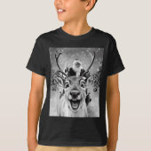 Funny Reindeer Selfie Santa Christmas Men Women Ki T-shirt (Voorkant)