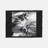 Funny Reindeer Selfie Santa Christmas Shirts Men W Fleece Deken (Voorkant (Horizontaal))